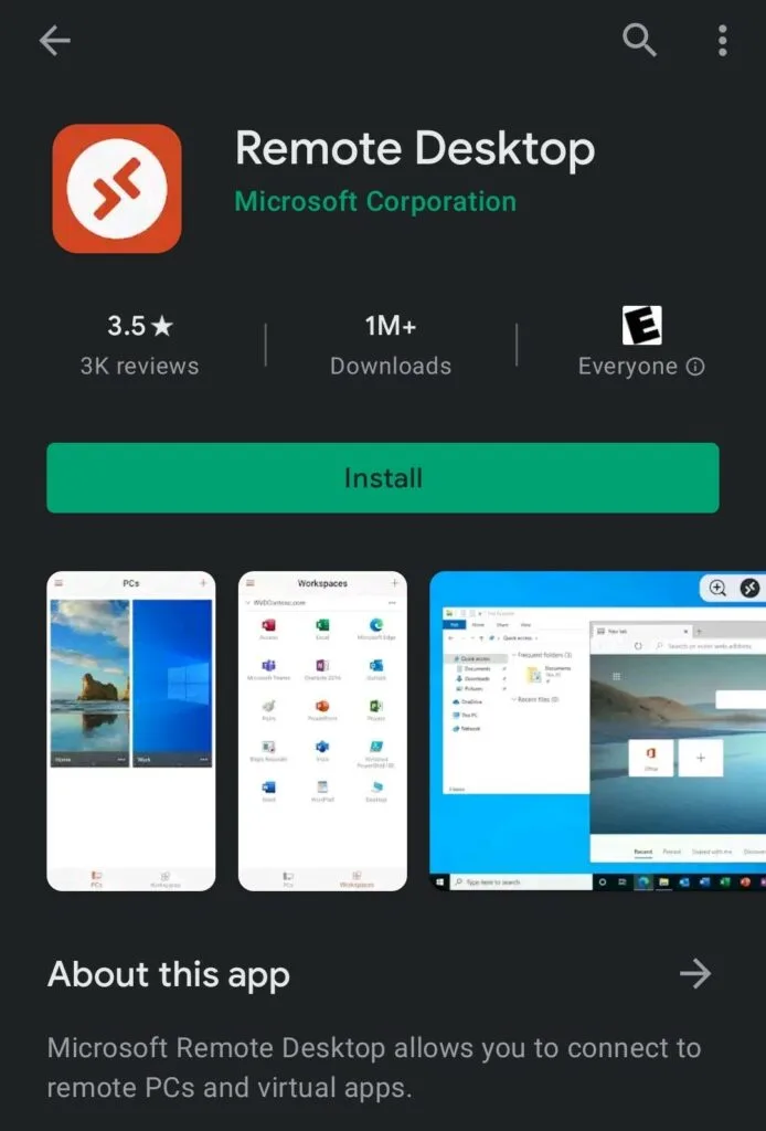 Sužinokite kaip prisijungti prie virtualaus ar dedikuoto serverio naudojant "Android" įrenginį su "Microsoft Remote Desktop" programėle.